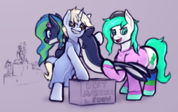 Size: 1900x1200 | Tagged: safe, artist:ampderg, oc, oc:marina (efnw), oc:mints, oc:nootaz, orca pony, original species, everfree northwest, contest