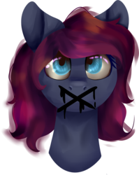 Size: 1788x2244 | Tagged: safe, artist:icefoxe, oc, oc only, pony, bust, crossed out, female, looking up, mare, no mouth, simple background, solo, transparent background