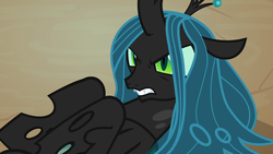 Size: 1920x1080 | Tagged: safe, screencap, queen chrysalis, changeling, changeling queen, frenemies (episode), g4, angry, better way to be bad, female, solo