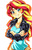 Size: 658x1024 | Tagged: safe, artist:rustyartist, derpibooru exclusive, edit, sunset shimmer, human, equestria girls, g4, anime, breasts, cleavage, clothes, crossed arms, cute, female, jacket, leather jacket, shimmerbetes, simple background, solo, traditional art