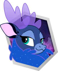 Size: 2655x3239 | Tagged: safe, alternate version, artist:rulo6000, princess luna, velvet (tfh), deer, reindeer, them's fightin' herds, g4, bust, community related, high res, portrait, simple background, transparent background