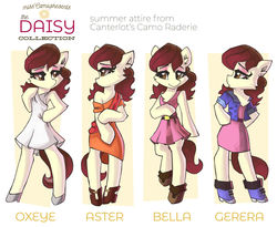 Size: 1600x1309 | Tagged: safe, artist:saxopi, oc, oc only, oc:camo raderie, pony, semi-anthro, arm hooves, clothes, commission, dress, dress sale, female, mare