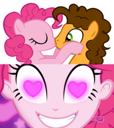 Size: 852x955 | Tagged: safe, artist:mlpfan3991, cheese sandwich, pinkie pie, coinky-dink world, eqg summertime shorts, equestria girls, g4, female, heart, heart eyes, male, meme, pinkie's eyes, ship:cheesepie, shipping, shipping domino, straight, wingding eyes