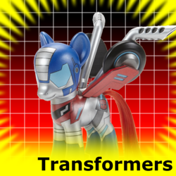 Size: 1024x1024 | Tagged: safe, pony, derpibooru, clash of hasbro's titans, meta, optimus prime, ponified, spoilered image joke, transformers, transformers robots in disguise (2015)