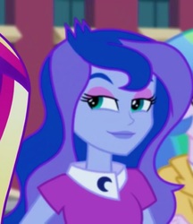 Size: 2048x2372 | Tagged: safe, screencap, dean cadance, princess cadance, princess celestia, princess luna, principal celestia, vice principal luna, equestria girls, g4, my little pony equestria girls: friendship games, cropped, high res, lidded eyes, reaction image, solo focus