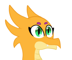 Size: 978x820 | Tagged: safe, artist:artemis_a, oc, oc only, oc:teesha, kobold, pony, eyelashes, female, head shot, solo