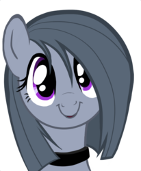 Size: 500x606 | Tagged: artist needed, safe, marble pie, earth pony, pony, g4, bust, choker, female, lonely inky, portrait, simple background, smiling, solo, transparent background, vector