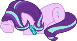 Size: 954x508 | Tagged: safe, artist:crystalmagic6, starlight glimmer, pony, unicorn, g4, student counsel, bracelet, female, jewelry, mare, on floor, simple background, solo, transparent background, vector