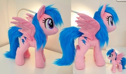 Size: 4744x2764 | Tagged: safe, artist:epicrainbowcrafts, firefly, pegasus, pony, g1, g4, female, fluffy, g1 to g4, generation leap, irl, mare, minky, photo, plushie, solo, spread wings, standing, wings