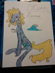 Size: 720x960 | Tagged: safe, artist:lilithscure, oc, oc only, oc:ocean runner, pony, solo, traditional art