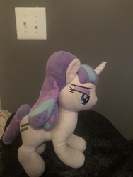 Size: 4032x3024 | Tagged: safe, artist:undeadponysoldier, photographer:undeadponysoldier, starlight glimmer, pony, unicorn, g4, adorable face, cute, equal cutie mark, female, irl, lidded eyes, light switch, mare, photo, plushie, s5 starlight, solo, standing up