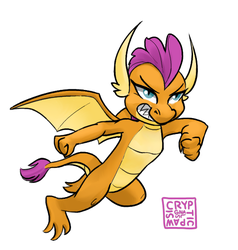 Size: 539x567 | Tagged: safe, artist:crypticpawsignals, smolder, dragon, g4, dragoness, female, solo