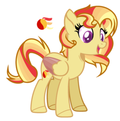 Size: 1513x1533 | Tagged: safe, artist:crystalspringlove, pegasus, pony, commission, female, magical lesbian spawn, mare, offspring, parent:rainbow dash, parent:sunset shimmer, parents:sunsetdash, simple background, solo, white background