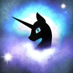 Size: 2048x2048 | Tagged: safe, artist:dyonys, derpibooru exclusive, nightmare moon, pony, g4, high res, slit pupils, stars