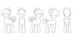 Size: 10000x6000 | Tagged: safe, artist:chedx, oc, oc:vanilla essence, earth pony, pony, absurd resolution, bow, earth pony oc, front view, hair over eyes, inked, lineart, rear view, reference sheet, side view, simple background, tail, tail bow, three quarter view, white background