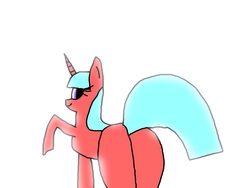 Size: 1024x769 | Tagged: safe, artist:undeadponysoldier, oc, oc only, oc:echristian, pony, unicorn, beautiful, booty had me like, butt, female, lighting, looking at you, looking back, looking back at you, mare, plot, presenting, raised hoof, sexy, simple background, solo, the ass was fat, white background