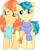 Size: 5931x7373 | Tagged: safe, artist:shootingstarsentry, aunt holiday, auntie lofty, earth pony, pegasus, pony, g4, the last crusade, absurd resolution, clothes, crying, duo, female, holding hooves, lesbian, scarf, simple background, smiling, sweater, tears of joy, teary eyes, transparent background, vector
