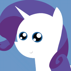 Size: 720x720 | Tagged: safe, artist:dsiak, applejack, rarity, pony, g4, animated, blue background, blush sticker, blushing, boop, embarrassed, female, lesbian, looking away, mare, offscreen character, pointy ponies, ship:rarijack, shipping, simple background, solo focus, tsundere, tsunderity