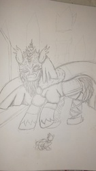 Size: 3264x1836 | Tagged: safe, artist:mr100dragon100, pony, ice giant, sketch