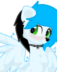 Size: 1000x1251 | Tagged: safe, artist:mint-light, oc, oc only, oc:icefluff, hybrid, pegasus, pony, wolf pony, base used, fluffy, solo, wings