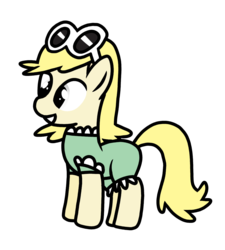 Size: 1061x1179 | Tagged: safe, artist:rainbow eevee, pony, clothes, cute, dress, glasses, leni loud, ponified, simple background, solo, sunglasses, the loud house, transparent background, vector