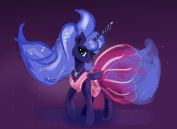 Size: 4511x3299 | Tagged: safe, artist:xbi, princess luna, alicorn, pony, g4, 30 minute art challenge, clothes, dress, female, jewelry, looking at you, mare, solo