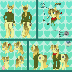 Size: 5000x5011 | Tagged: safe, artist:glowpearlescent, artist:pearlescent, oc, oc only, oc:ashley, unicorn, anthro, absurd resolution, anthro oc, blushing, clothes, commission, dock, female, jacket, ponytail, reference sheet, solo, sweater