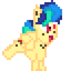 Size: 960x960 | Tagged: safe, artist:joeydr, derpibooru exclusive, oc, oc only, oc:apogee, pegasus, pony, adorkable, body freckles, bucking, butt freckles, chest freckles, cute, dork, excited, female, filly, freckles, happy, meme, mom! meme, ocbetes, open mouth, pixel art, proud, raised leg, simple background, smiling, solo, tail wrap, teenager, transparent background