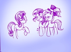 Size: 2736x1988 | Tagged: safe, starlight glimmer, sunset shimmer, trixie, pony, unicorn, equestria girls, g4, hat, magic, smiling