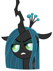 Size: 2203x2959 | Tagged: safe, artist:sketchmcreations, queen chrysalis, changeling, changeling queen, frenemies (episode), g4, crown, female, high res, jewelry, open mouth, regalia, simple background, solo, transparent background, unamused, vector