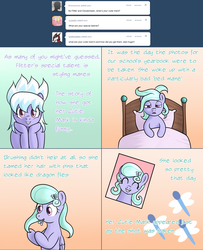 Size: 1002x1237 | Tagged: safe, artist:marikaefer, cloudchaser, flitter, pony, ask flitter and cloudchaser, g4, bed mane, female, filly