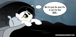 Size: 2544x1264 | Tagged: safe, artist:marelynmayhem, earth pony, pony, bed, flu, marelyn manson, marilyn manson, ponified, sick, solo, white