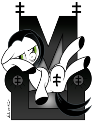 Size: 1024x1318 | Tagged: safe, artist:marelynmayhem, earth pony, pony, game of thrones, marelyn manson, marilyn manson, parody, ponified, simple background, sitting, solo, transparent background, white