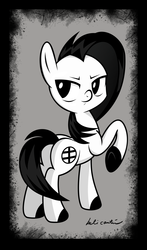 Size: 1895x3215 | Tagged: safe, artist:marelynmayhem, earth pony, pony, cross of lorraine, looking back, marelyn manson, marilyn manson, ponified, proud, solo, white