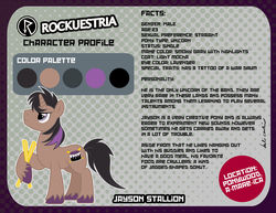 Size: 1024x792 | Tagged: safe, artist:marelynmayhem, oc, oc only, oc:jayson stallion, pony, unicorn, reference sheet, rockuestria, solo