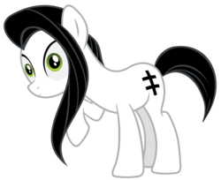 Size: 2329x1904 | Tagged: safe, artist:marelynmayhem, earth pony, pony, bad mane day, cross of lorraine, marelyn manson, marilyn manson, ponified, simple background, solo, surprised, transparent background, white