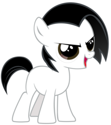 Size: 1929x2183 | Tagged: safe, artist:marelynmayhem, earth pony, pony, female, filly, marelyn manson, marilyn manson, ponified, simple background, solo, transparent background, white