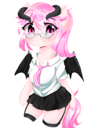 Size: 2894x3996 | Tagged: safe, artist:bubbletea, oc, oc:bell the demonlord, demon, demon pony, original species, anime, cute, demonlord, drawing, high res