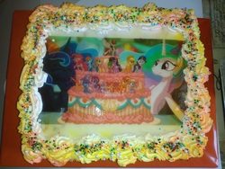 Size: 3264x2448 | Tagged: safe, artist:pirill, apple bloom, applejack, derpy hooves, fluttershy, pinkie pie, princess celestia, princess luna, rainbow dash, rarity, scootaloo, spike, starlight glimmer, sunset shimmer, sweetie belle, trixie, twilight sparkle, oc, oc:fausticorn, alicorn, pony, g4, birthday, birthday cake, cake, delicious, food, genius, high res, irl, mane eight, mane seven, mane six, photo, twilight sparkle (alicorn), work of art