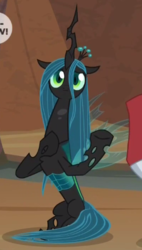 Size: 285x503 | Tagged: safe, screencap, lord tirek, queen chrysalis, changeling, changeling queen, frenemies (episode), g4, cropped, cute, cutealis, female, former queen chrysalis, sad, solo focus