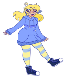 Size: 1280x1443 | Tagged: safe, artist:cubbybatdoodles, derpy hooves, human, g4, clothes, converse, female, humanized, shoes, simple background, sneakers, solo, transparent background, wing ears