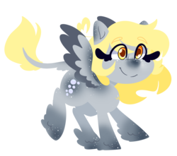 Size: 1280x1132 | Tagged: safe, artist:cubbybatdoodles, derpy hooves, pegasus, pony, g4, female, leonine tail, simple background, solo, transparent background