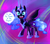 Size: 1000x888 | Tagged: safe, artist:ryuredwings, nightmare moon, alicorn, pony, g4, abstract background, cute, ethereal mane, fangs, female, filly, looking at you, moonabetes, nightmare woon, open mouth, slit pupils, solo, spread wings, standing, talking, talking to viewer, weapons-grade cute, wings, younger