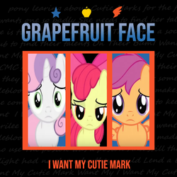 Size: 1000x1000 | Tagged: safe, artist:grapefruitface1, apple bloom, scootaloo, sweetie belle, earth pony, pony, g4, cutie mark crusaders, grapefruit face, parody, show accurate, single cover, the police, trio
