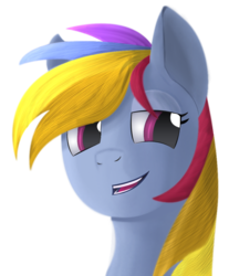 Size: 817x986 | Tagged: source needed, useless source url, safe, artist:konik006, rainbow dash, pegasus, pony, g4, cool, female, hair over one eye, lidded eyes, mare, simple background, smiling, solo, transparent background