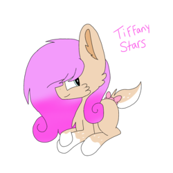 Size: 1378x1378 | Tagged: safe, oc, oc only, oc:tiffany stars, deer pony, original species, pony, bow, deer tail, pink hair, purple hair, simple background, solo, transparent background