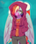 Size: 1446x1752 | Tagged: safe, artist:bluestarbubbles, artist:dark--drawz, rainbow dash, anthro, g4, bubblegum, clothes, cute, cutie mark background, dashabetes, female, food, gum, hair over one eye, hand in pocket, hoodie, solo