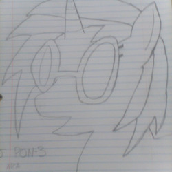 Size: 320x320 | Tagged: safe, artist:that1guygamer18, dj pon-3, vinyl scratch, pony, g4, bust, drawing, female, lined paper, pencil drawing, photo, portrait, solo, traditional art