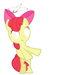 Size: 3625x4412 | Tagged: safe, apple bloom, pony, g4, season 2, the super speedy cider squeezy 6000, circling stars, dizzy, female, solo, swirly eyes