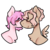 Size: 2000x2000 | Tagged: safe, oc, oc only, oc:kayla, oc:mary jane, earth pony, pegasus, pony, duo, female, high res, kayry, nuzzling, shipping, simple background, white background